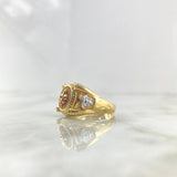 Anillo Flor de Lis Medusa 11gr / T10 3/4 / Circones Blancos Tres Oros ©