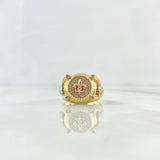 Anillo Flor de Lis Medusa 11gr / T10 3/4 / Circones Blancos Tres Oros ©