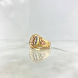 Anillo San Miguel Arcangel 12.4gr / T10 1/4 / Circones Blancos Tres Oros ©