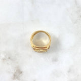 Anillo Rombo Corona 13.4gr / T9 3/4 / Circones Blancos Oro Amarillo ©