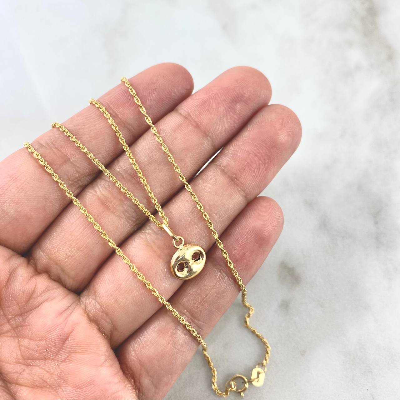 Cadena Lazo 1.15gr / 60cm + Dije GC 0.4gr / 1.4cm Oro Amarillo (Oferta)