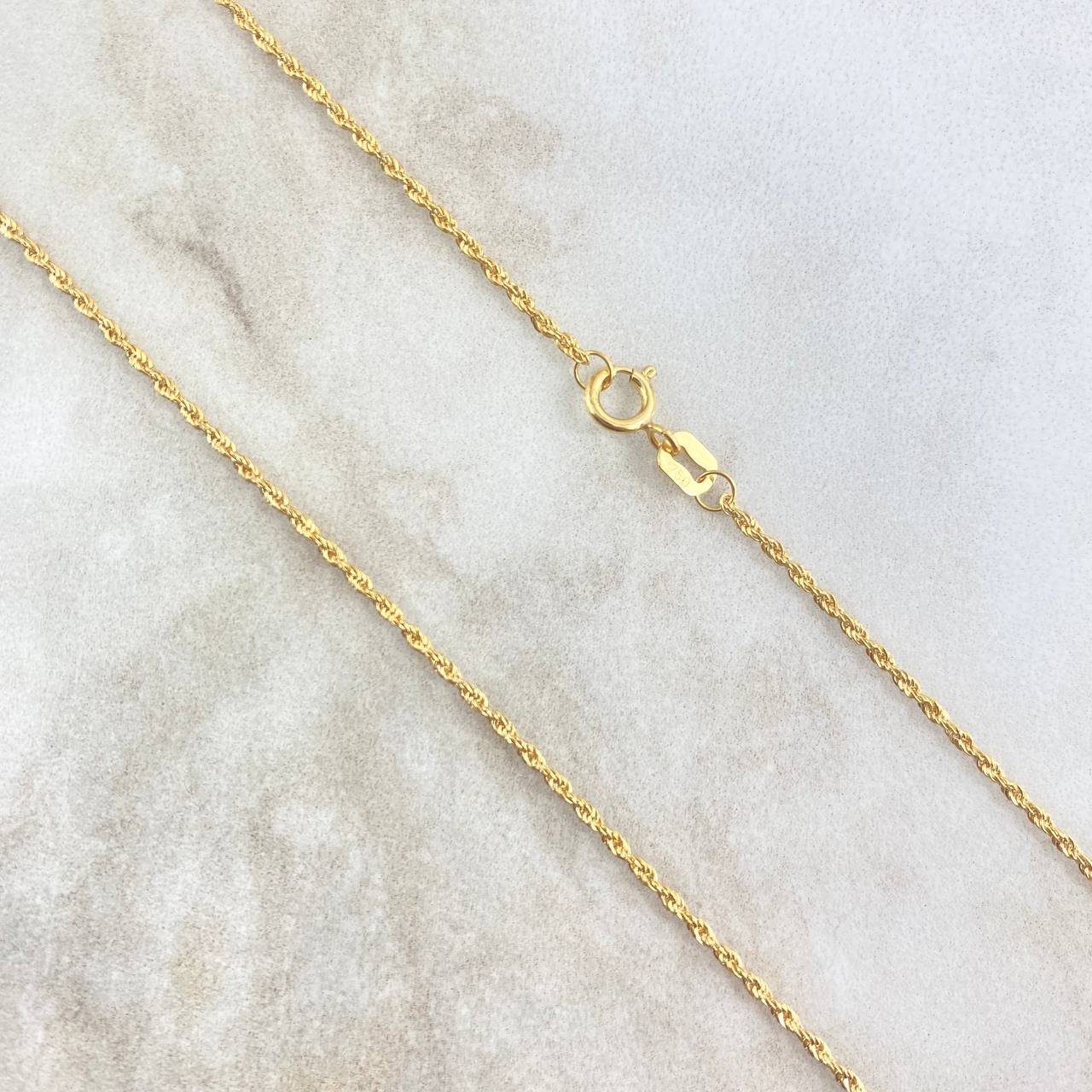 Cadena Lazo 0.95gr / 50cm + Dije Pato Mate 0.25gr / 1.2cm Oro Amarillo (Oferta)