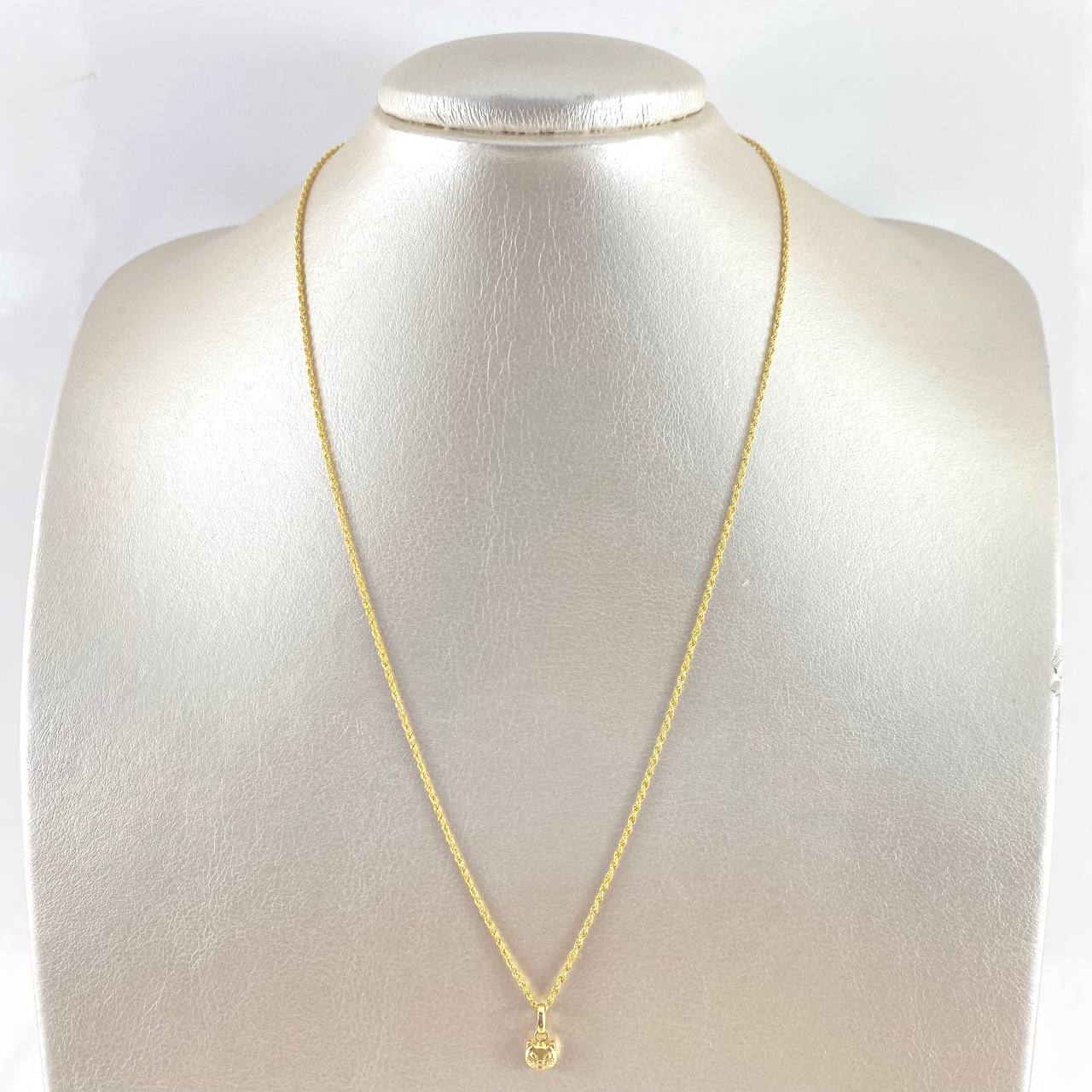 Cadena Lazo 0.95gr / 50cm + Dije Gato 0.25gr / 1cm Oro Amarillo (Oferta)