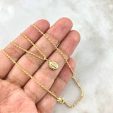 Cadena Lazo 0.95gr / 50cm + Dije San Benito 0.3gr / 1.4cm Oro Amarillo (Oferta)