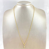 Set Cadena Lazo 1gr / 50cm + Dije Cruz Lisa 0.3gr / 1.5cm Oro Amarillo (Oferta)