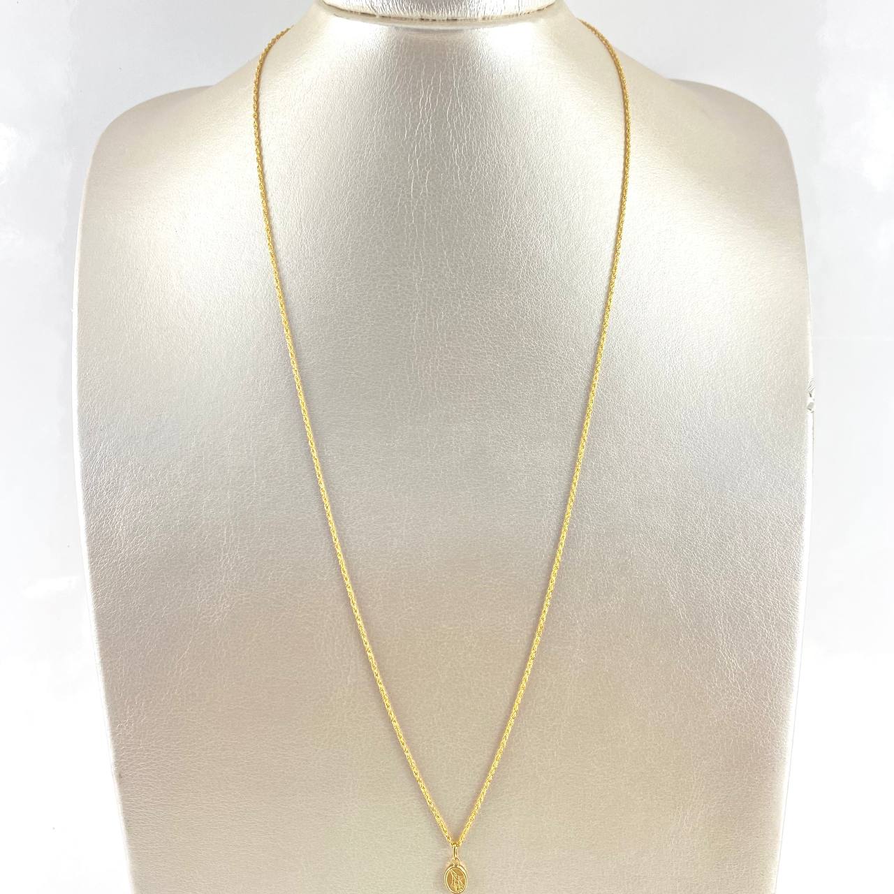 Cadena Lazo 1.1gr / 60cm + Dije San Miguel Arcangel Mate 0.3gr / 1.4cm Oro Amarillo (Oferta)