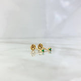 Topos Chispa 0.6gr / 1.8mm Esmeraldas 4pts Oro Amarillo (Joya) *