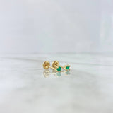 Topos Piedra 0.7gr / 3mm Esmeralda 18 Pts Oro Amarillo 18K (Joya)