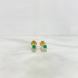 Topos Chispa 0.7gr / 2.5mm Esmeraldas 9pts Oro Amarillo (Joya) *