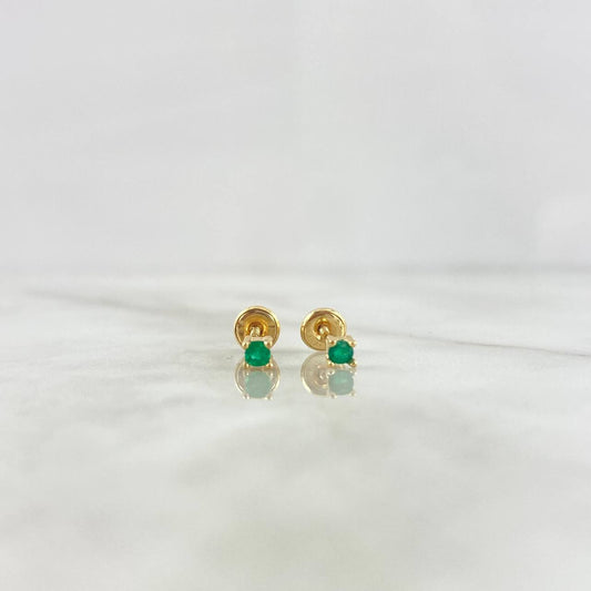 Topos Piedra 0.75gr / 3mm Esmeralda 18 Pts Oro Amarillo 18K (Joya)
