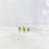 Topos Chispa 0.9gr / 3mm Esmeraldas 10pts Oro Amarillo (Joya) *