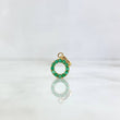 Dije Aro Tupido 0.95gr / 1.7cm / Esmeraldas 37 pts Oro Amarillo (Joya) ©
