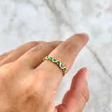 Anillo Eslalon 1.45gr / T7 1/4 / Esmeraldas 17pts Oro Amarillo (Joya) *