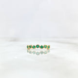 Anillo Eslalon 1.45gr / T7 1/4 / Esmeraldas 17pts Oro Amarillo (Joya) *