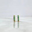 Candongas Carril 2.1gr / 1cm / Esmeraldas 31pts Oro Amarillo (Joya) *