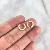 Candongas Ovalo 1.4gr / 1.1cm / Diamantes Blancos 20 pts Oro Amarillo (Joya) ©