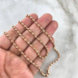 Cadena Militar 18.25gr / 60cm-3mm Bolas Diamantadas Oro Rosa 18K