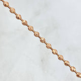 Cadena Militar 18.25gr / 60cm-3mm Bolas Diamantadas Oro Rosa 18K