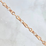 Cadena Rustica Cajuela 11.35gr / 60cm / 4mm Diamantada Oro Rosa ©