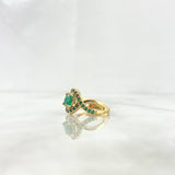 Anillo Ojo Triple Infinito 4.05gr / T5 1/4 / Esmeraldas 1.84 qts Oro Amarillo (Joya) ©