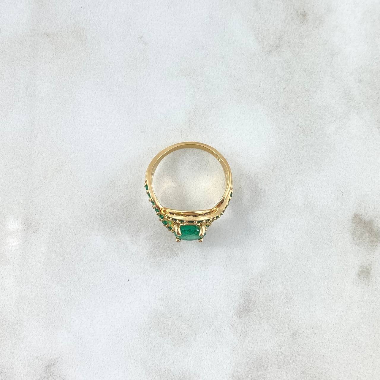 Anillo Ojo Triple Infinito 4.05gr / T5 1/4 / Esmeraldas 1.84 qts Oro Amarillo (Joya) ©