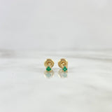 Topos Chispa 0.7gr / 2.3mm Esmeraldas 5pts Oro Amarillo (Joya)