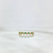 Anillo Zig Zag 1.4gr / T5 3/4 / Esmeraldas 12 Puntos - Diamantes 10 Puntos Oro Amarillo (Joya) *