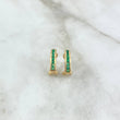 Candongas Omega Carril 3.15gr / 1.5cm / Esmeraldas 46pts Oro Amarillo (Joya) *