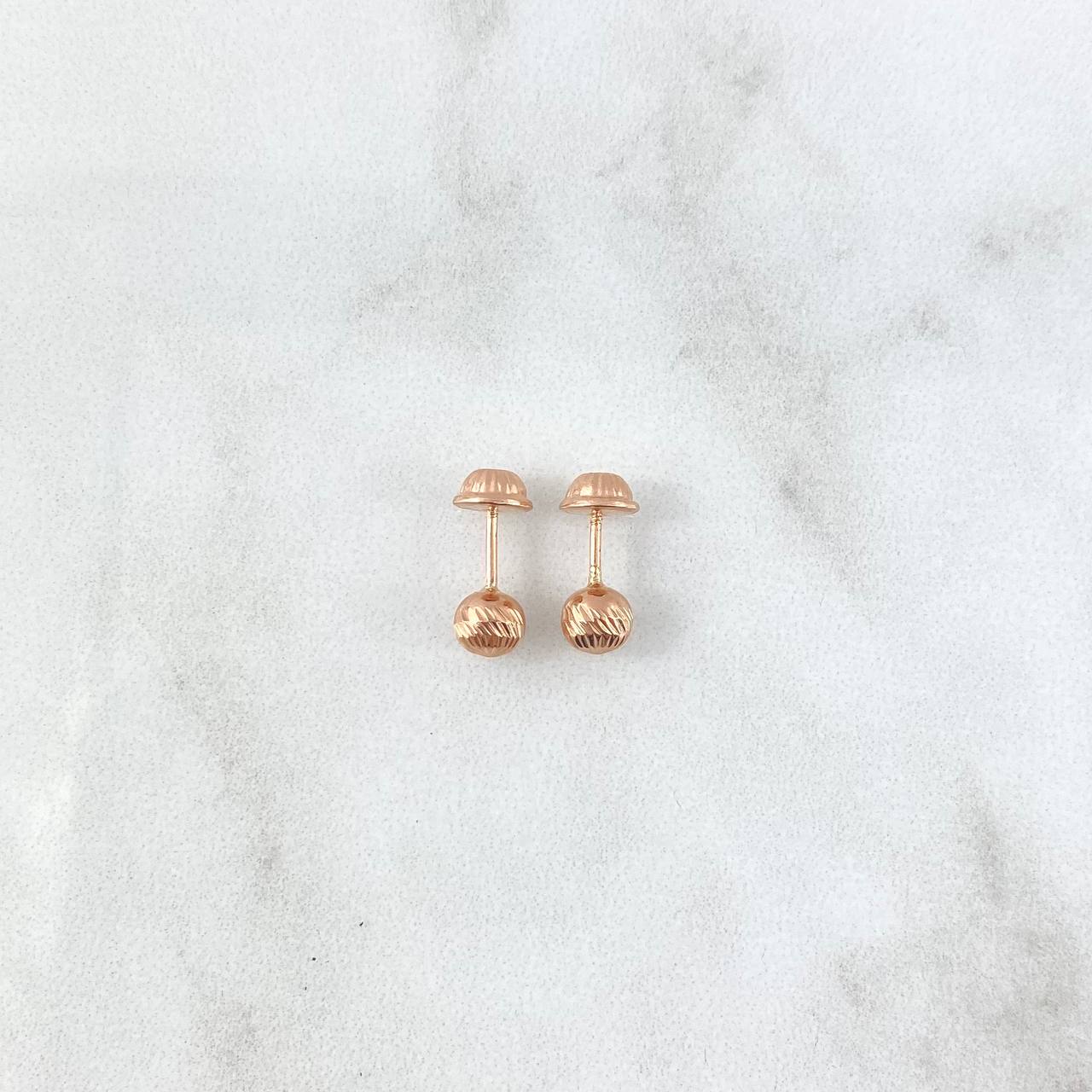 Topos Bola 0.6gr / 5mm Diamantada Oro Rosa 18K ©