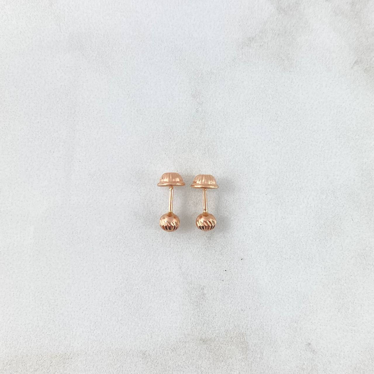 Topos Bola 4mm 0.5gr / Diamantada Oro Rosa ©