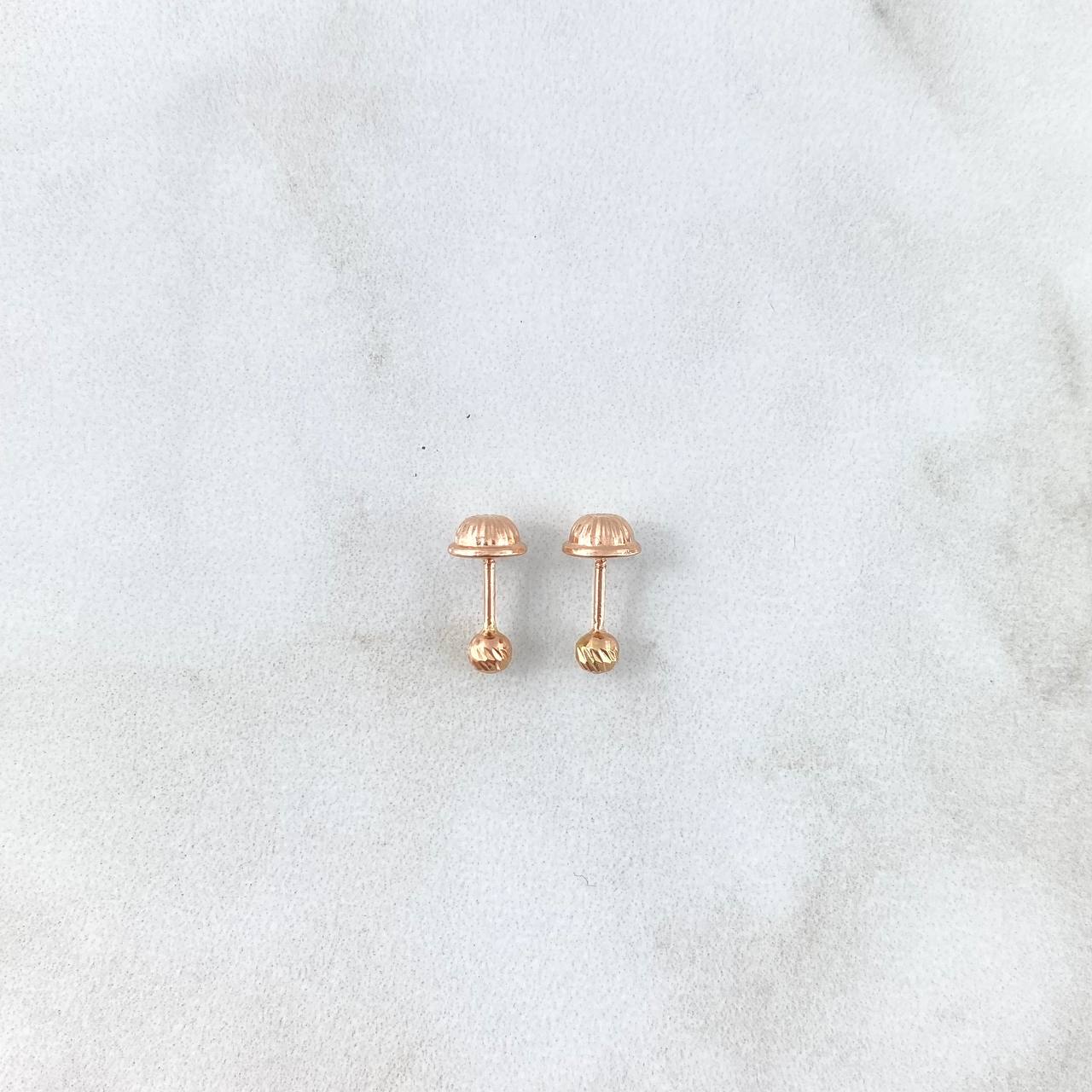 Topos Bola Diamantada 0.4g / 3mm Oro Rosa 18K