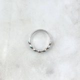 Anillo Burbujas 2.1gr / T7 1/4 / Esmeraldas 23pts Oro Blanco (Joya) *