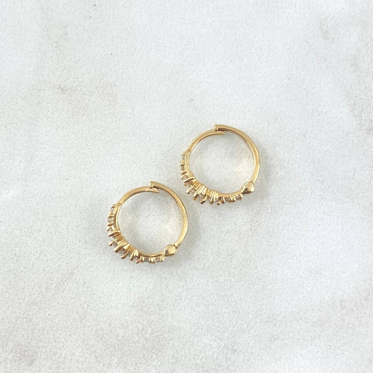 Candongas Trio 1.65gr / 1.3cm / Diamantes Blancos 10pts Oro Amarillo (Joya) *