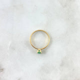 Anillo Solitario Base Corazón 2.6gr / T7 1/2 / Esmeralda 26pts Oro Amarillo (Joya) *