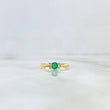 Anillo Solitario Aro Trenzado 1.7gr / T7 1/4 / Esmeralda 29 Puntos Oro Amarillo (Joya)