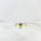 Anillo Solitario Circulo 2gr / T6 3/4 / Esmeralda 17pts Oro Amarillo (Joya)