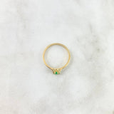 Anillo Soliario Circulo Filigrana 1.8gr / T7 1/2 / Esmeralda 18pts Oro Amarillo (Joya)