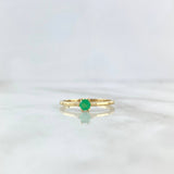 Anillo Soliario Circulo Filigrana 1.8gr / T7 1/2 / Esmeralda 18pts Oro Amarillo (Joya)