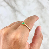 Anillo Soliario Circulo Filigrana 1.8gr / T7 1/2 / Esmeralda 18pts Oro Amarillo (Joya)