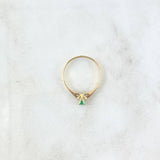 Anillo Solitario Arco en V 1.5gr / T7 1/2 / Esmeralda 11pts Oro Amarillo (Joya)