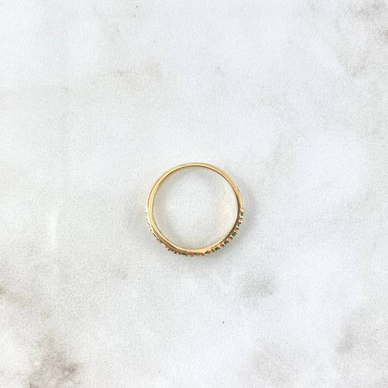 Anillo Churumbela Garritas Curvio 1.9gr / T6 1/2 / Esmeraldas 20pts Oro Amarillo (Joya)