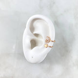 Piercing Earcuff Simulador 0.9gr / 1.1cm / Estrella Luna Oro Rosa (Joya)