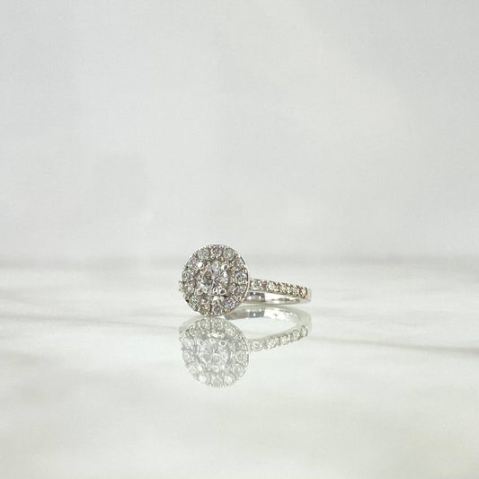 Anillo Solitario de Compromiso 4.2gr / T5 / Diamantes Blancos 1.4QTS Oro Blanco (Joya)