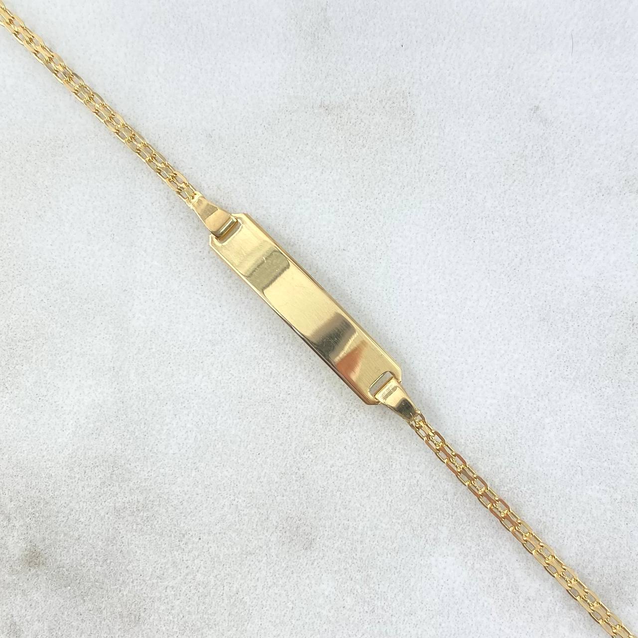 Pulso Chino 2.85gr / 13.5cm-15.5cm / 2mm Placa Rectangular Lisa Oro Amarillo +1