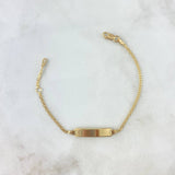 Pulso Chino 2.85gr / 13.5cm-15.5cm / 2mm Placa Rectangular Lisa Oro Amarillo +1