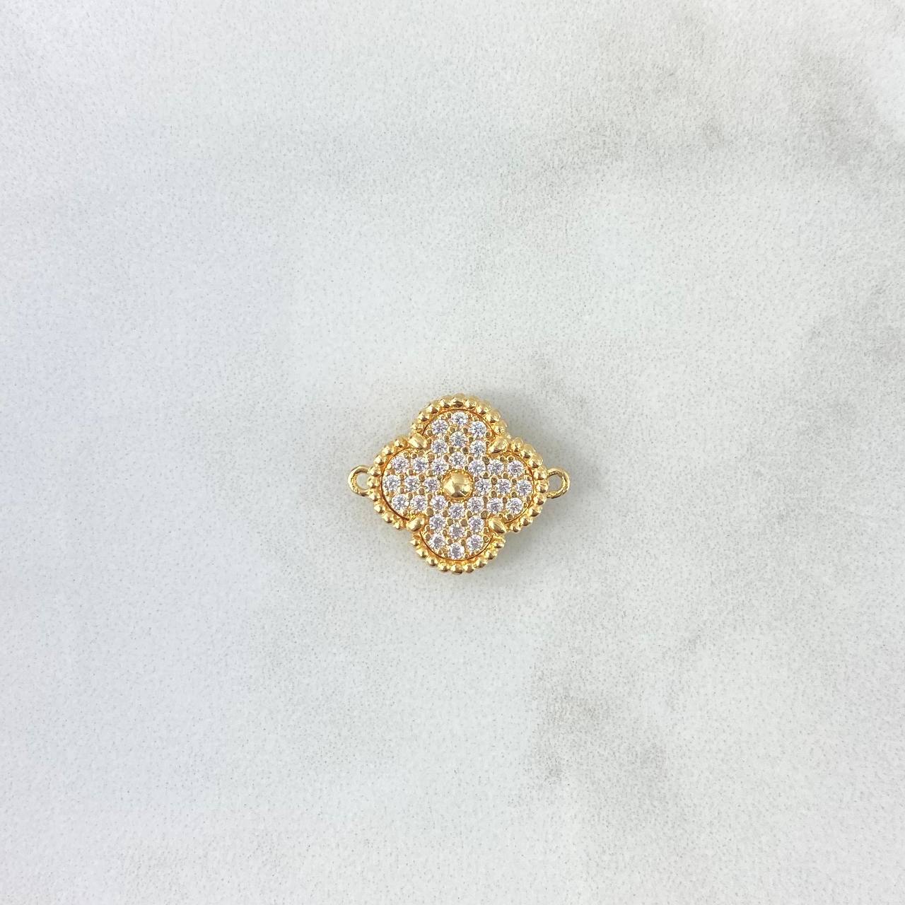 Herraje Trébol VCyA 3.9gr / 1.7mm Circones Blancos Oro Amarillo +4 ©