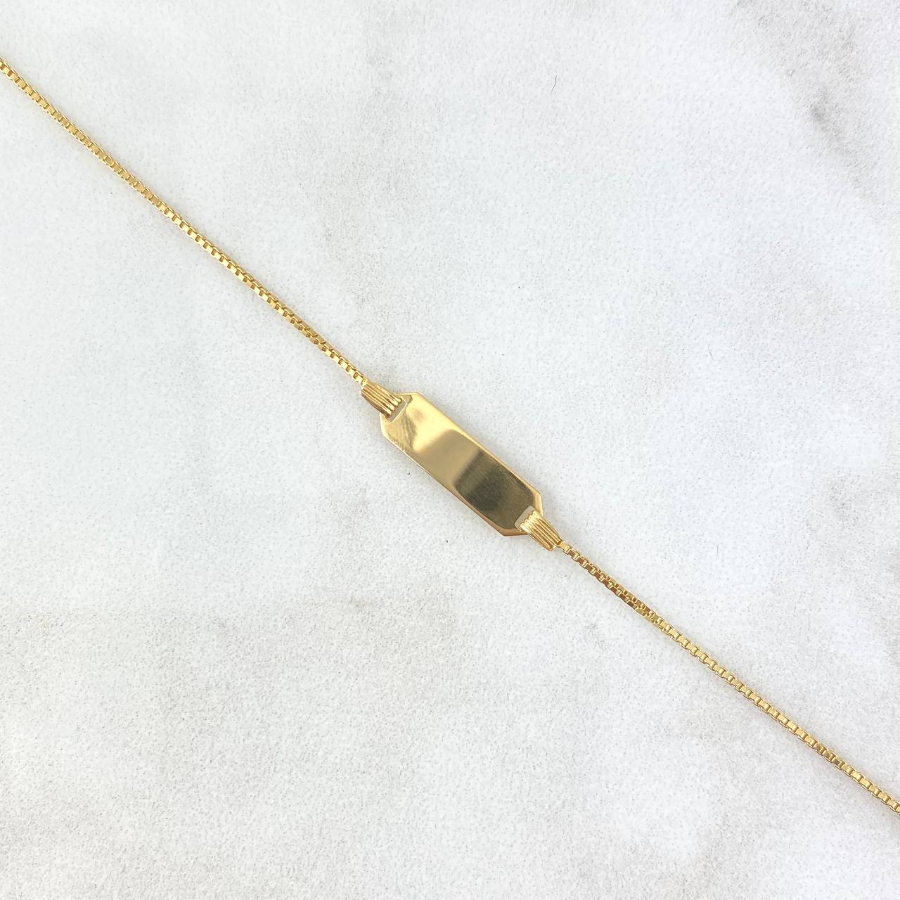 Pulso Veneciano 1.65gr / 13.5cm-16cm / 1mm Placa Lisa Oro Amarillo +3