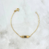 Pulso Veneciano 1.65gr / 13.5cm-16cm / 1mm Placa Lisa Oro Amarillo +3