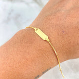 Pulso Veneciano 1.7gr / 14cm-16cm / 1mm Placa Lisa Oro Amarillo +3