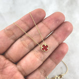 Cadena Aro Seguido Trébol VCyA 1.85gr / 45cm / 8mm Ambar Rojo Punteado Oro Amarillo +4 *